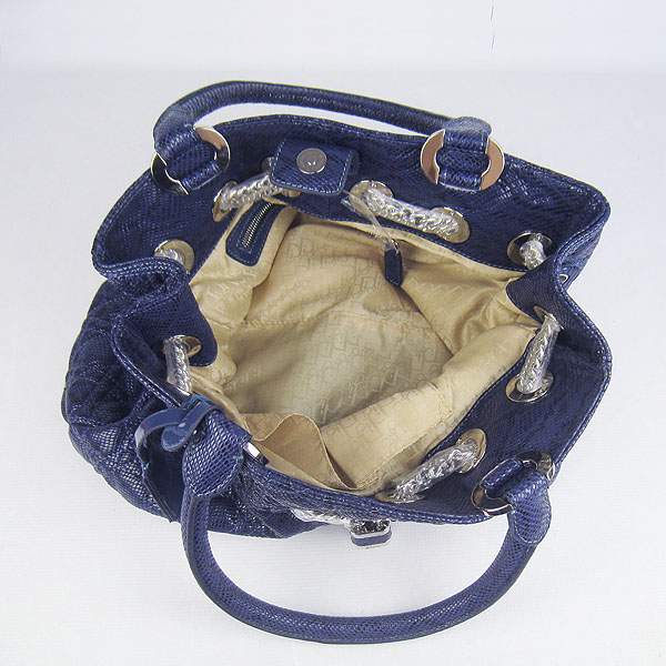 Christian Dior 1885 Snake Grain Leather Handbag-Blue